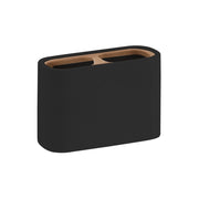 Portaspazzolini d'appoggio in resina e bambù 1398 Gedy serie NINFEA Nero Matt