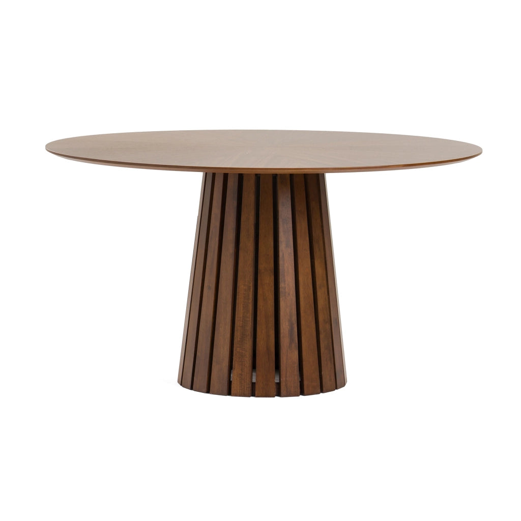 Tavolo rotondo MALTA WALNUT in MDF noce e gambe nere