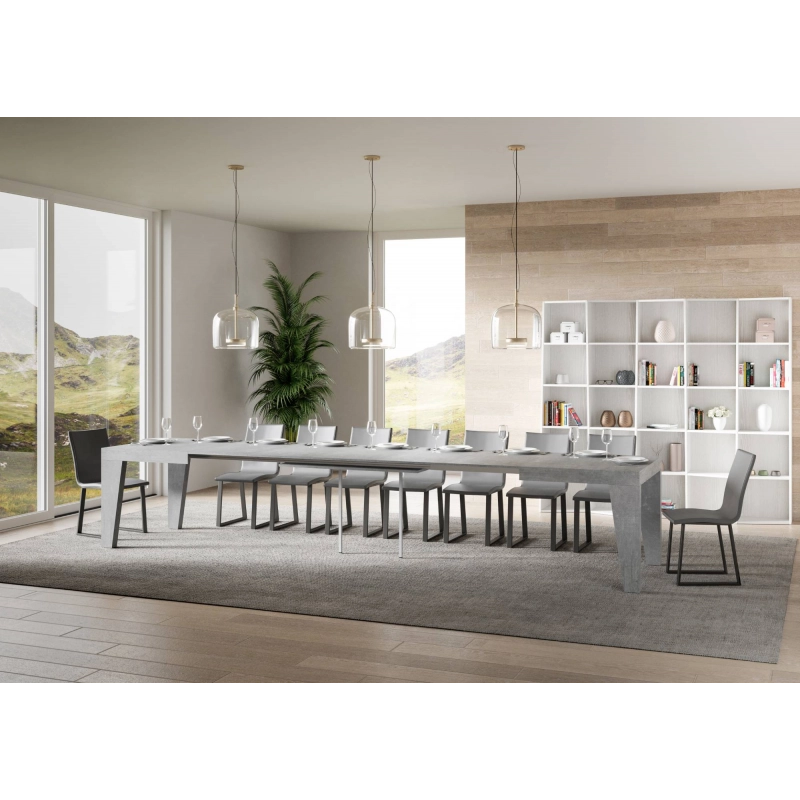 Tavolo allungabile 90x130/390 cm Naxy - Cemento