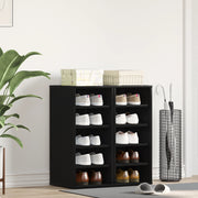 Armadio per scarpe  2 pz Nero Rovere 32x35x70 cm in legno ingegnerizzato