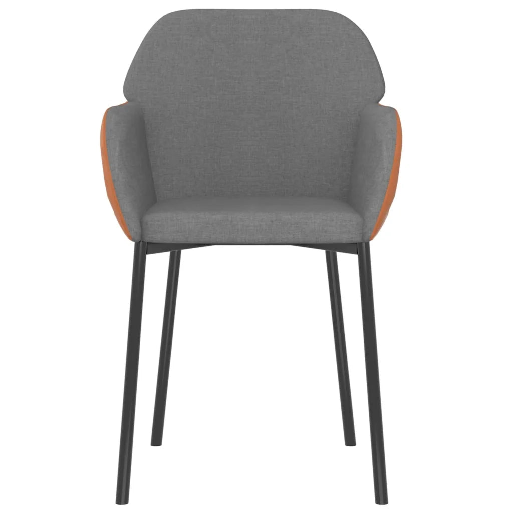 Sedie da Pranzo 2 pz Grigio Chiaro in Tessuto e Similpelle cod mxl 20644