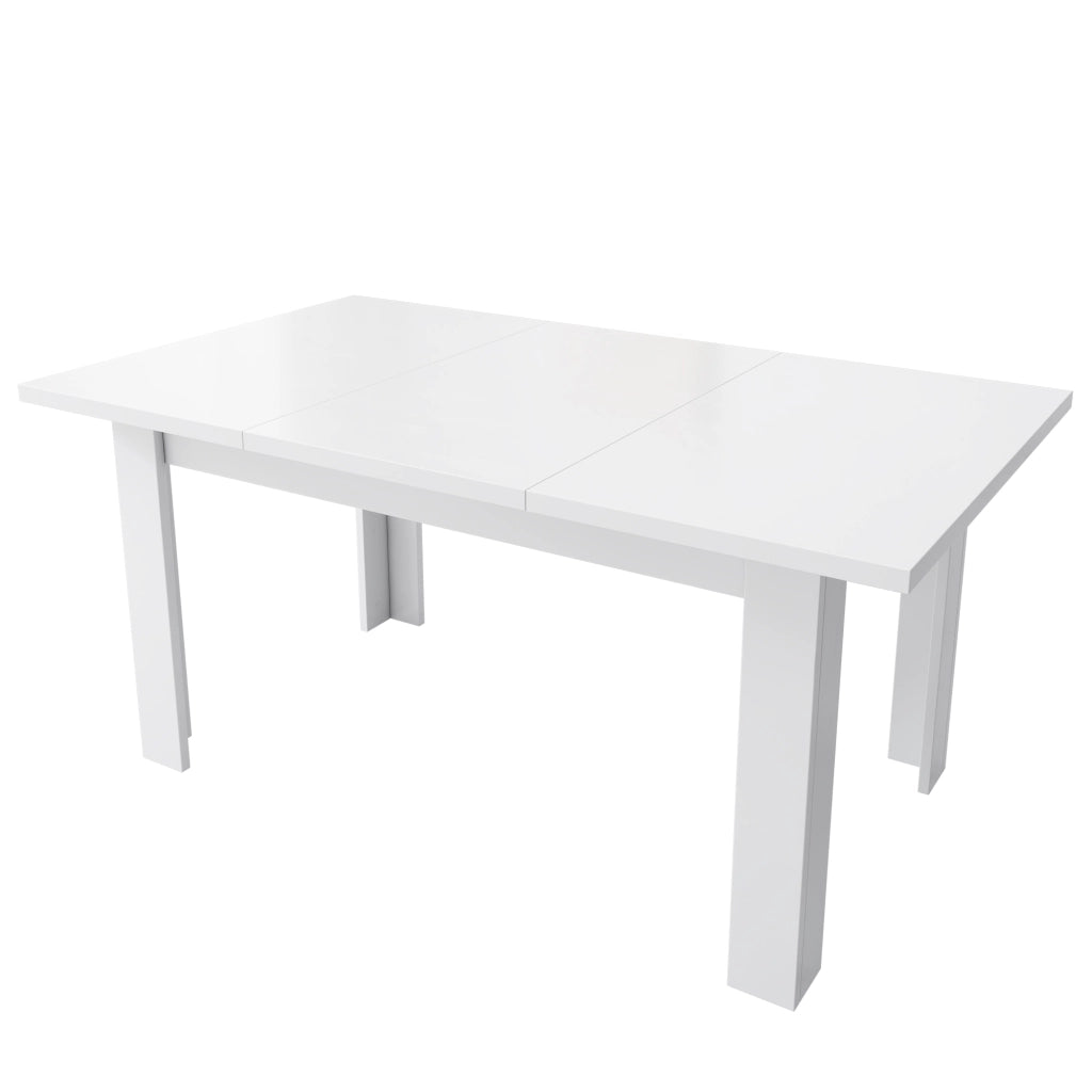Tavolo da pranzo con piano ribaltabile e vano contenitore stile moderno per sala da pranzo e cucina in MDF bianco 120 × 70 cm