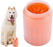 Pulitore di Patacche per Cani Plus - Cestello Portatile in Silicone per Cani - Colorazione Arancione - Setole Morbide - Rimovibile