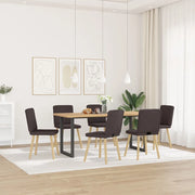 Sedie da Pranzo 6 pz Marrone Scuro in Tessuto 3315571