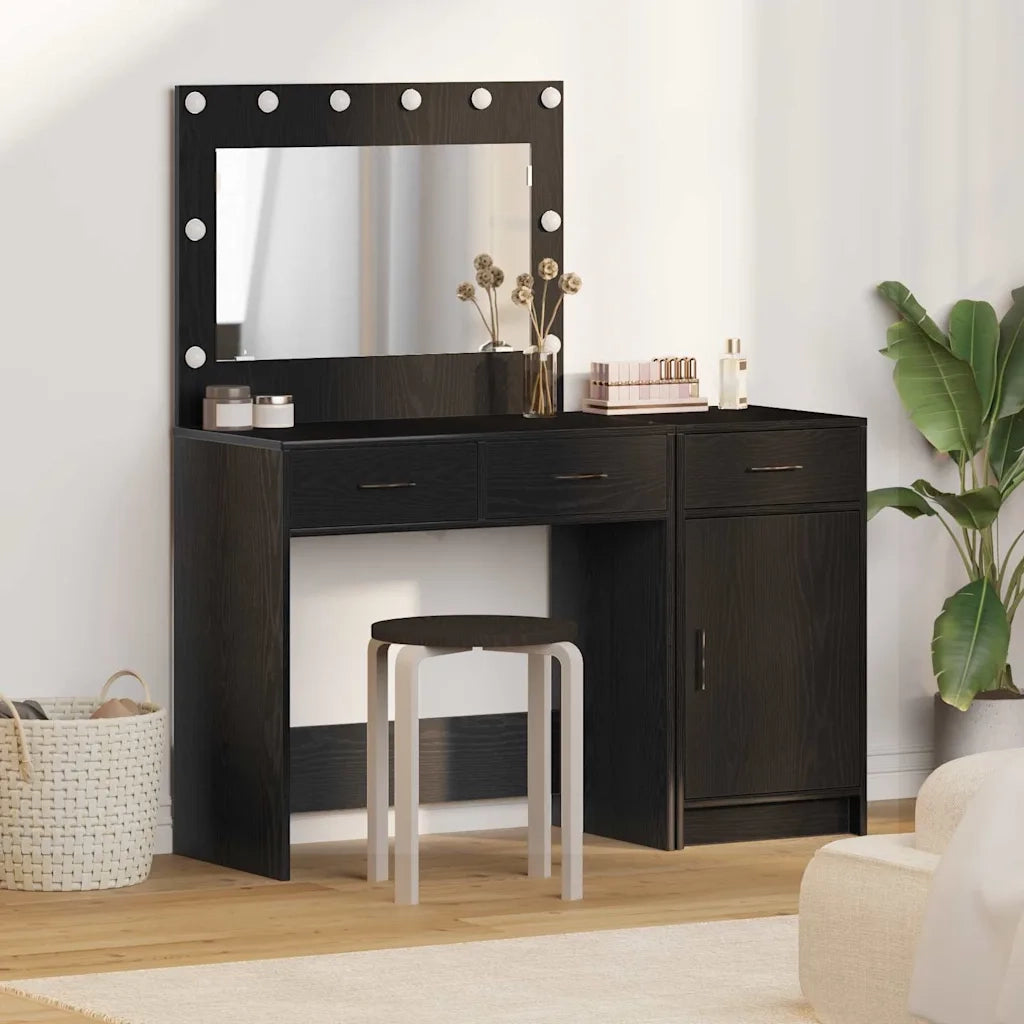 Tavolo da Trucco con cassetto 2 pcs Nero Legno multistrato 3334228