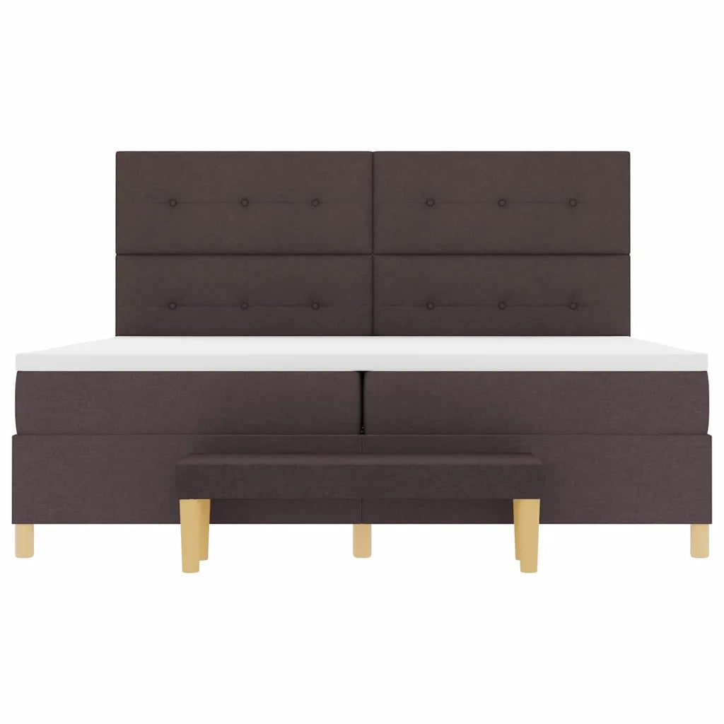 Letto a molle con testiera Marrone scuro 200 x 200 cm Tessuto 3344327