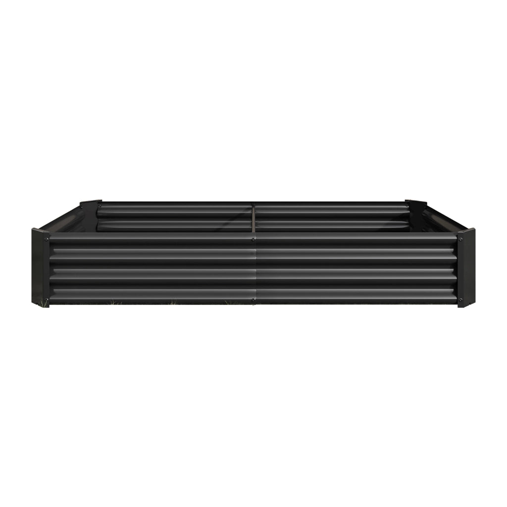 Orto rialzato in lamiera d'acciaio zincata con bordo ripiegato e struttura aperta nero 180 × 91 × 30 cm