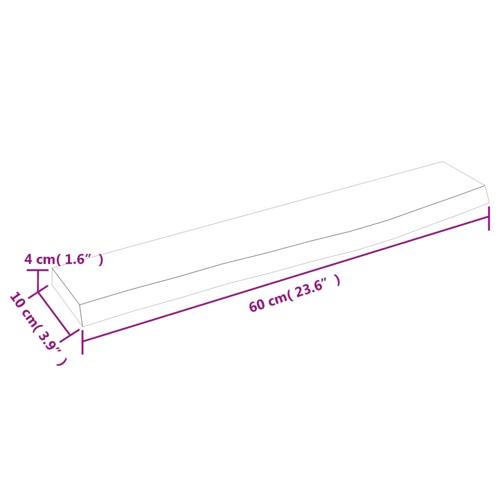 vidaXL Ripiano a Parete 60x10x4 cm Legno Massello Rovere Non Trattato