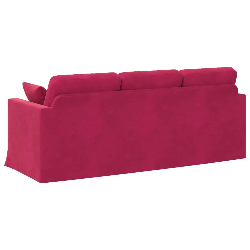 Divano Rosso Vino 198 x 78 x 80 cm Velluto