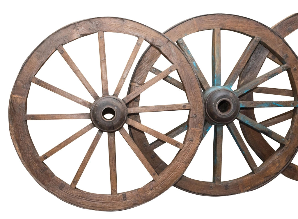 Biscottini RUOTA CARRO ANTICA L117XPR36XH117 CM RESTAURATA molto robusta perfettamente