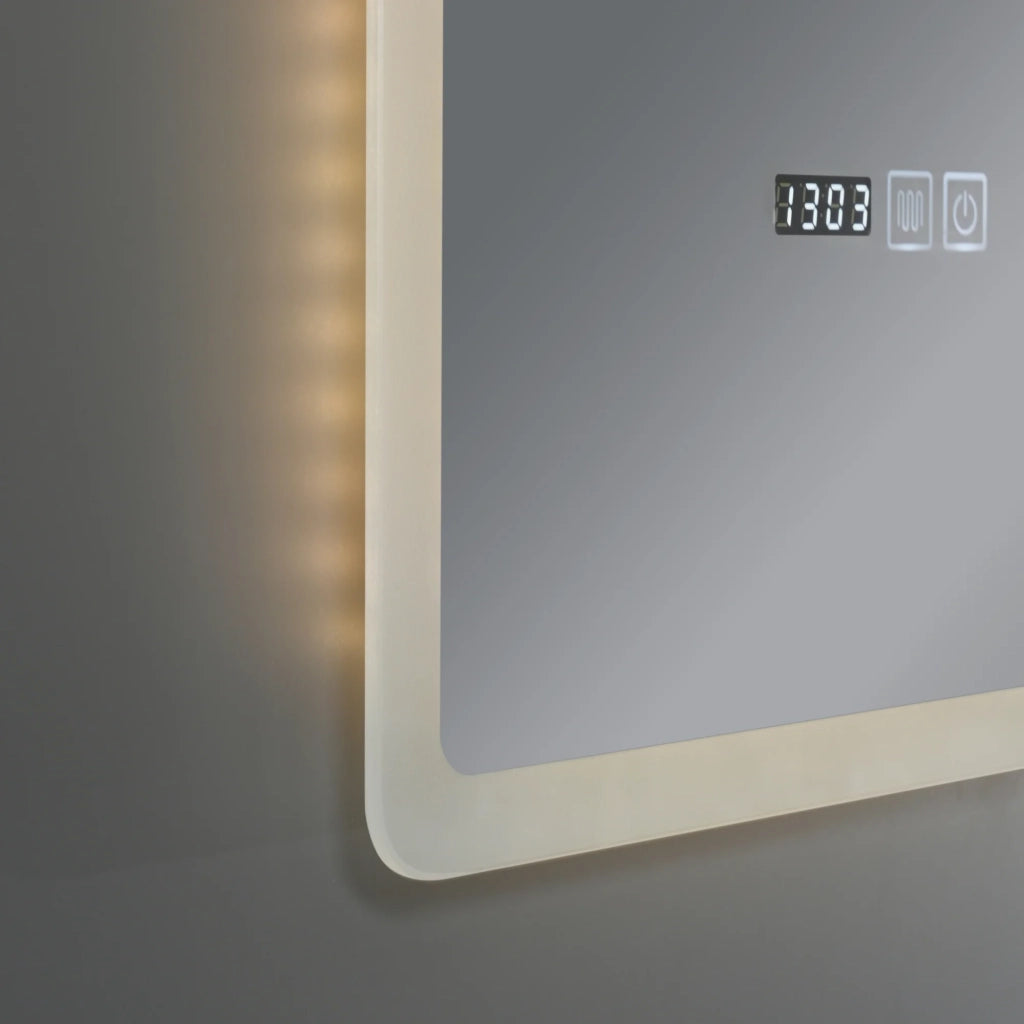 Specchio decorativo moderno a LED per il bagno 80 x 60 cm bianco 03_0010169