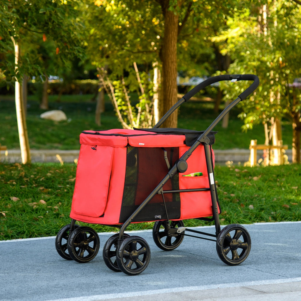 Trasportino pieghevole per animali ¨C zephmum ¨C rosso 102x62x105 cm