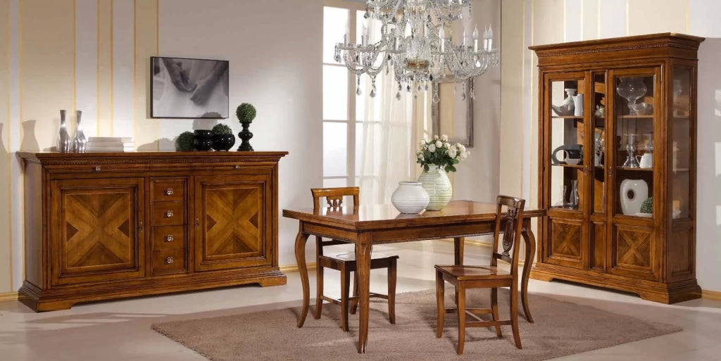 Madia credenza 2 ante 6 cassetti noce bassano l.210 p.53 h. 115 - Mobili 2G