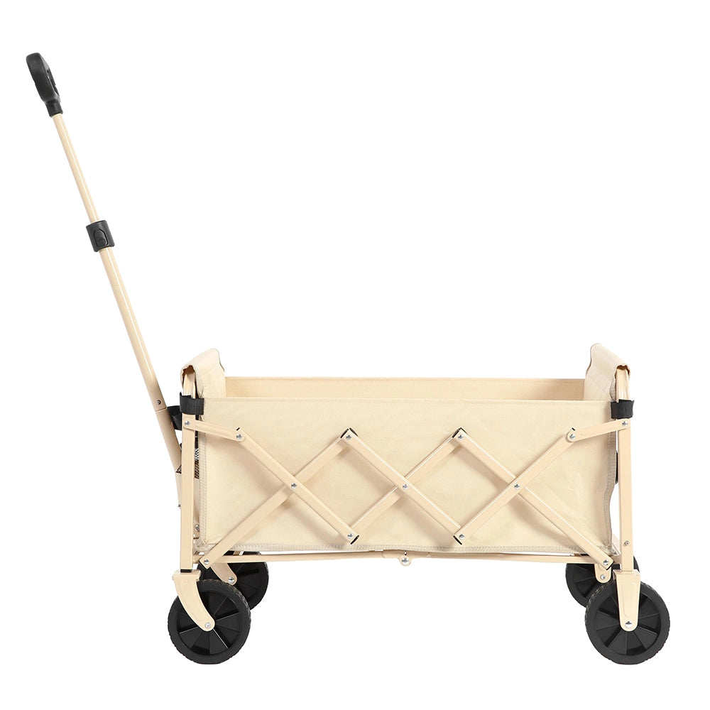 Carrello da spiaggia pieghevole leggero - Xylo - 50L - Beige - Ruote robuste per campeggio e shopping