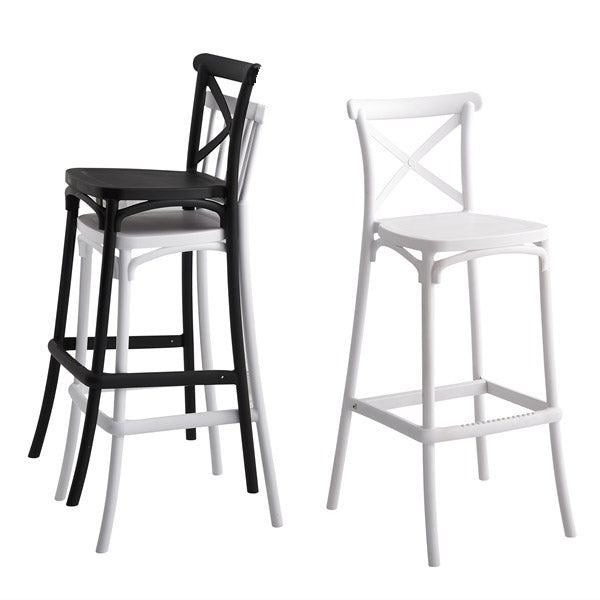 Set 4 Sgabelli 40x36x91 cm in Polipropilene Pompei Bianco