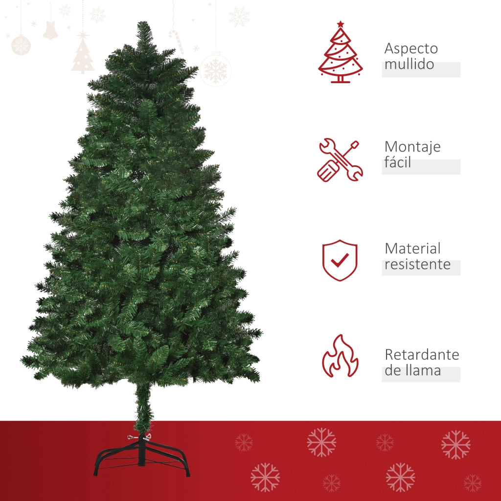 Albero di Natale Artificiale 150 cm Verde ¨C zephmum ¨C PVC Ign¨ªfugo Base Pieghevole