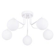 Lampadario da parete a LED ASTRAL French Sky a 5 luci in acciaio bianco e vetro