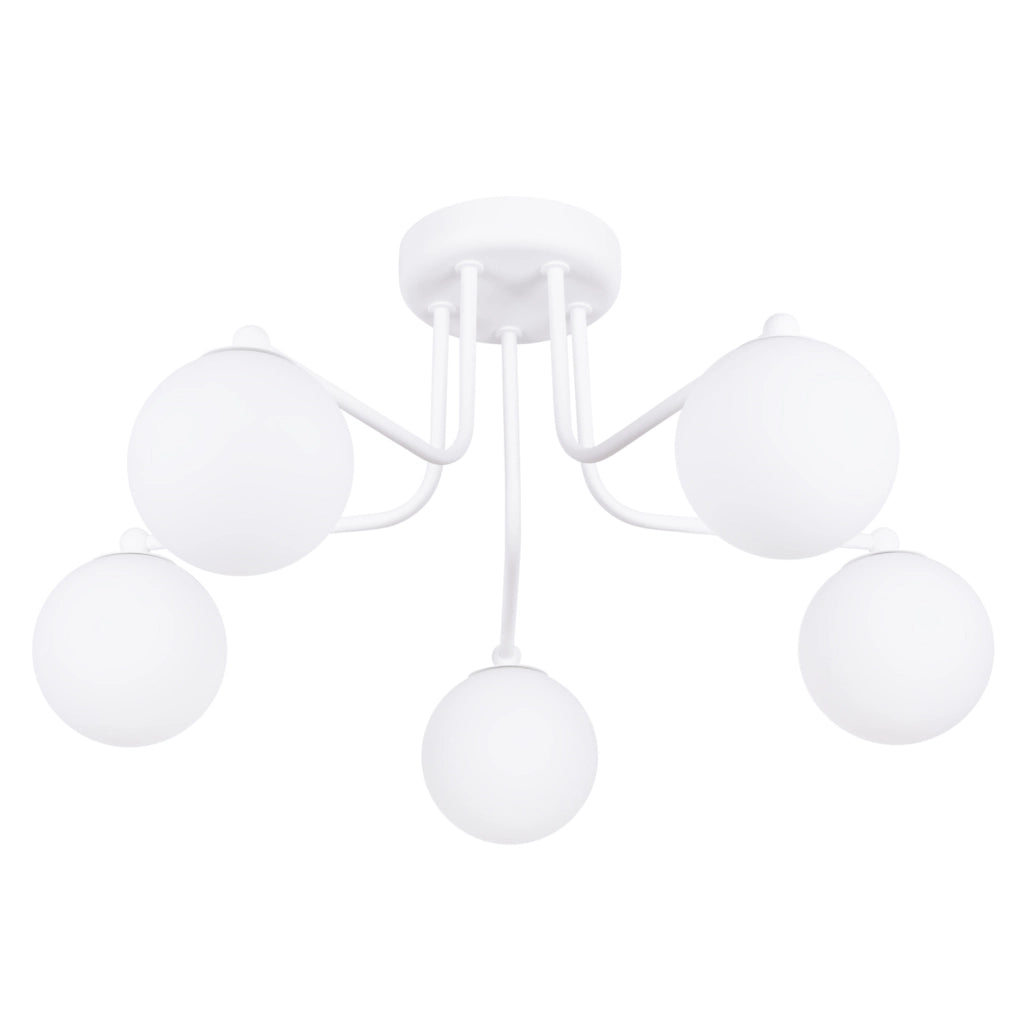 Lampadario da parete a LED ASTRAL French Sky a 5 luci in acciaio bianco e vetro