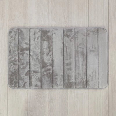 Tappeto bagno 100% poliestere 50x90 grigio antiscivolo  Memo