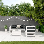 vidaXL Set Salotto Giardino 5pz con Cuscini Bianco Legno Massello Pino