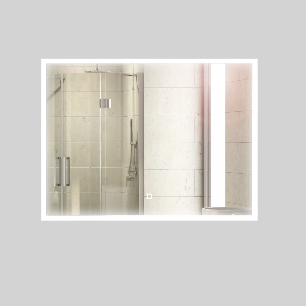 Specchio 5 mm rettangolare squadrato cornice led interruttore touch *** misure 90x70 cm, tonalità dimmerabile 2700-4...