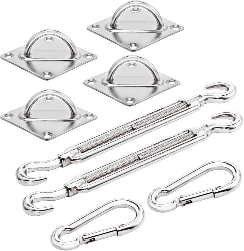 Detex Kit di Montaggio Tenda Solare 24 pz. Assemblaggio Tende per Esterni a Parete Vela Solare
