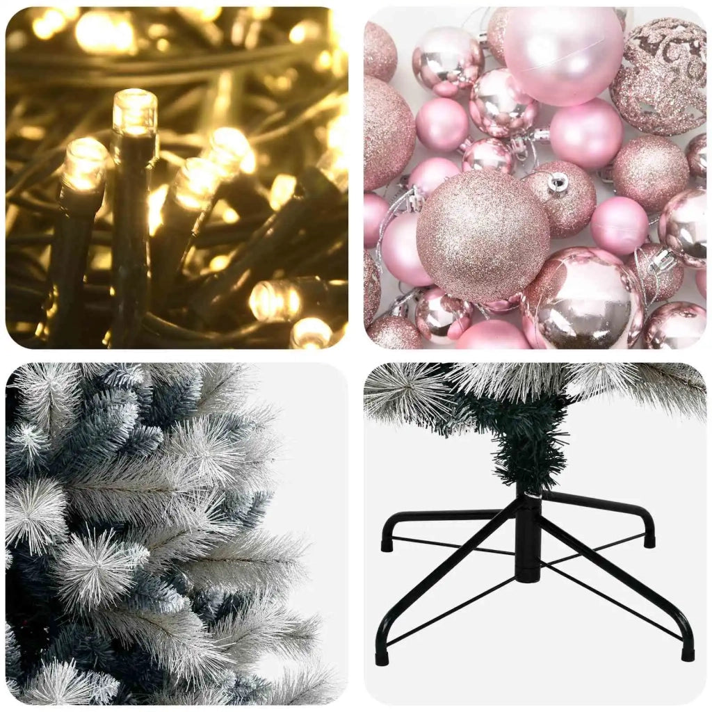 Albero di Natale artificiale con rami snodati e palline 240 cm 3466760