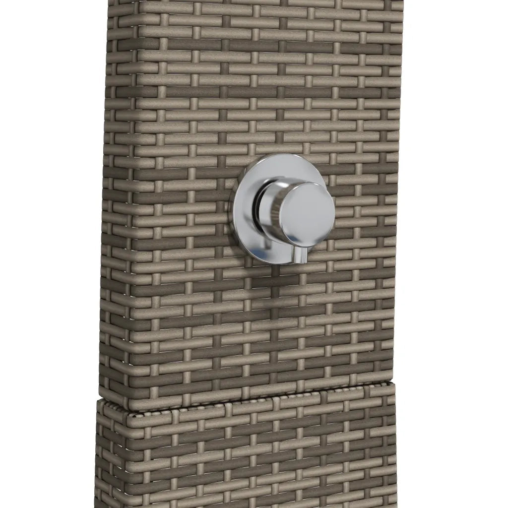 Doccia da Esterno Grigia 55x60x224 cm Polyrattan e Legno Acacia CFW9580001