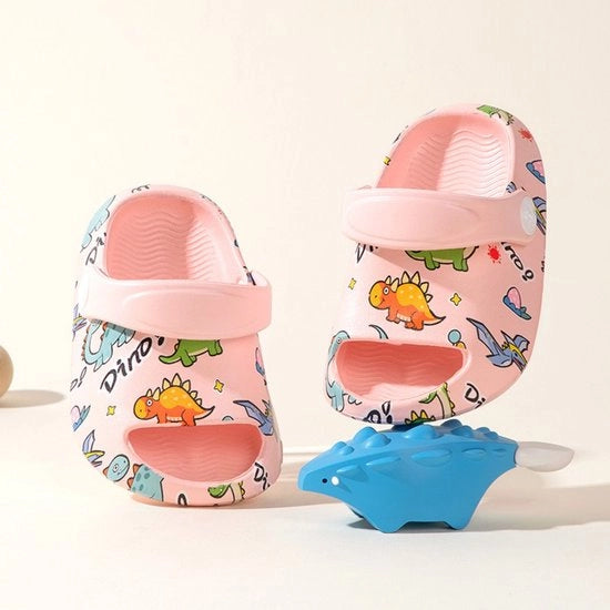 Pantofole per bambini - Calzature antiscivolo morbide per spiaggia e piscina - Pantofole alla moda con stampa - Leggere e respiranti - Pantofole estive divertenti per ragazzi e ragazze - Adatte per esterno, scuola, bagno, spiaggia e piscina - Taglia 16