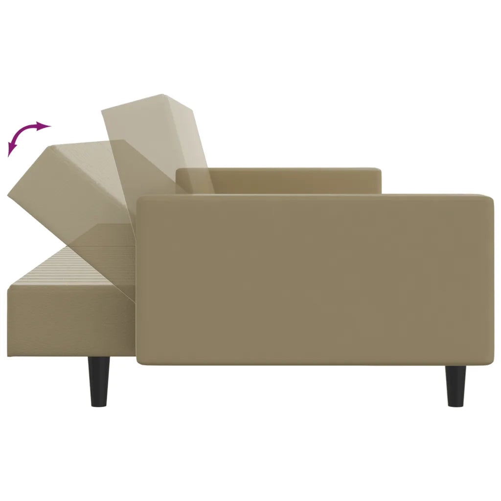 Divano Letto a 2 Posti-Sofa Letto 2 Posti-Daybed Cappuccino in Similpelle 450220