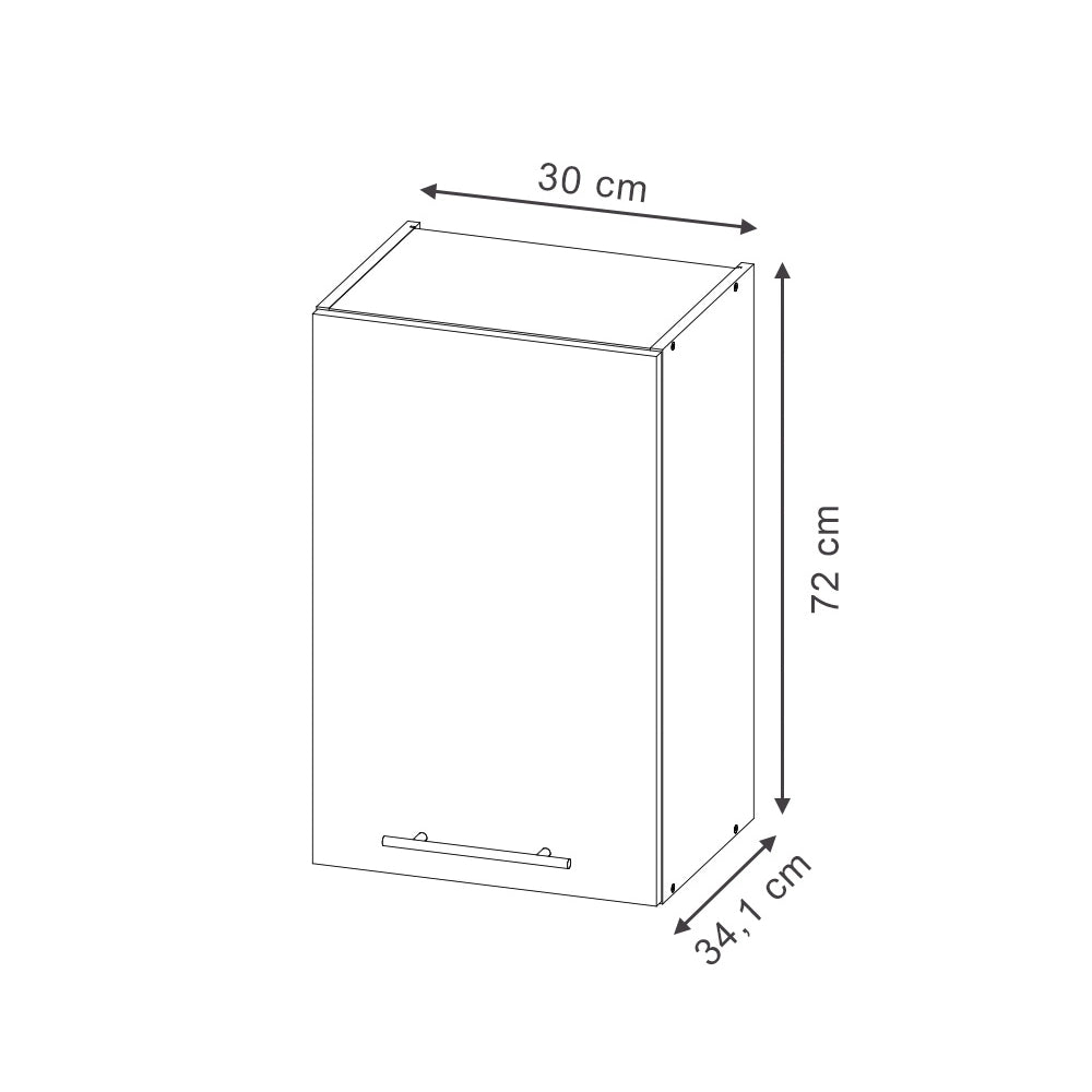 Vicco Pensile da cucina Landhaus antrazit-oro 30 cm