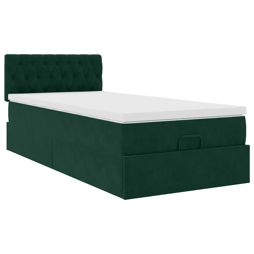 vidaXL Struttura Letto Pouf con Materasso 90x200 cm in Velluto