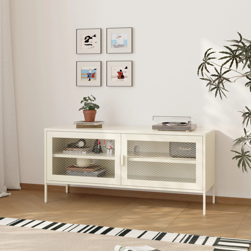 Mobile TV in metallo 120cm bianco TOM