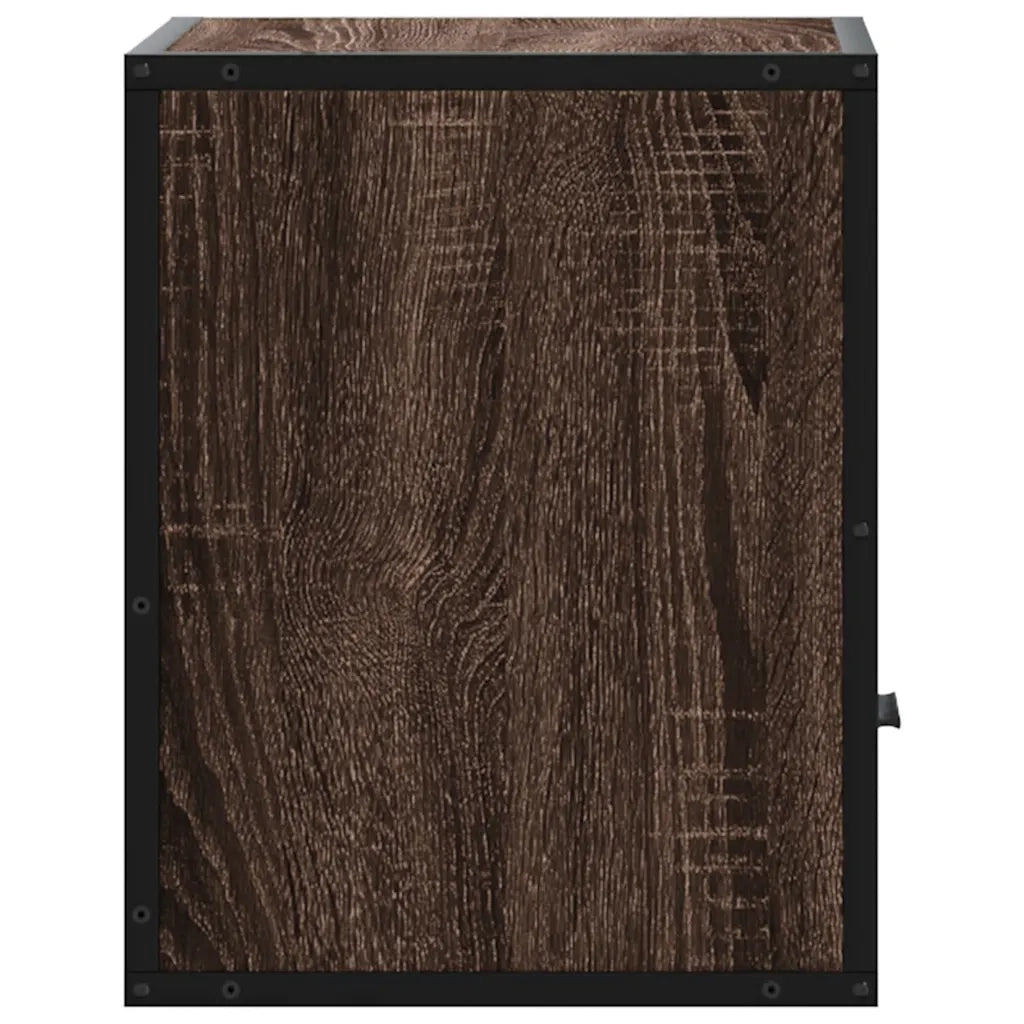 Comodino a Muro-Tavolino da notte sospeso Rovere Marrone 40x31x39,5 cm 516977
