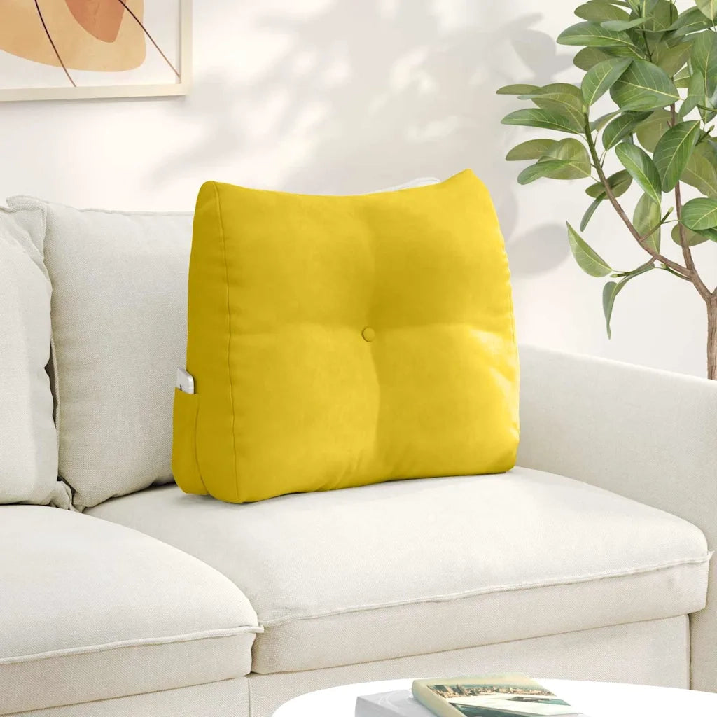 Cuscino per Schiena | Cuscino dorsale Giallo 60 x 24 x 50 cm Velluto