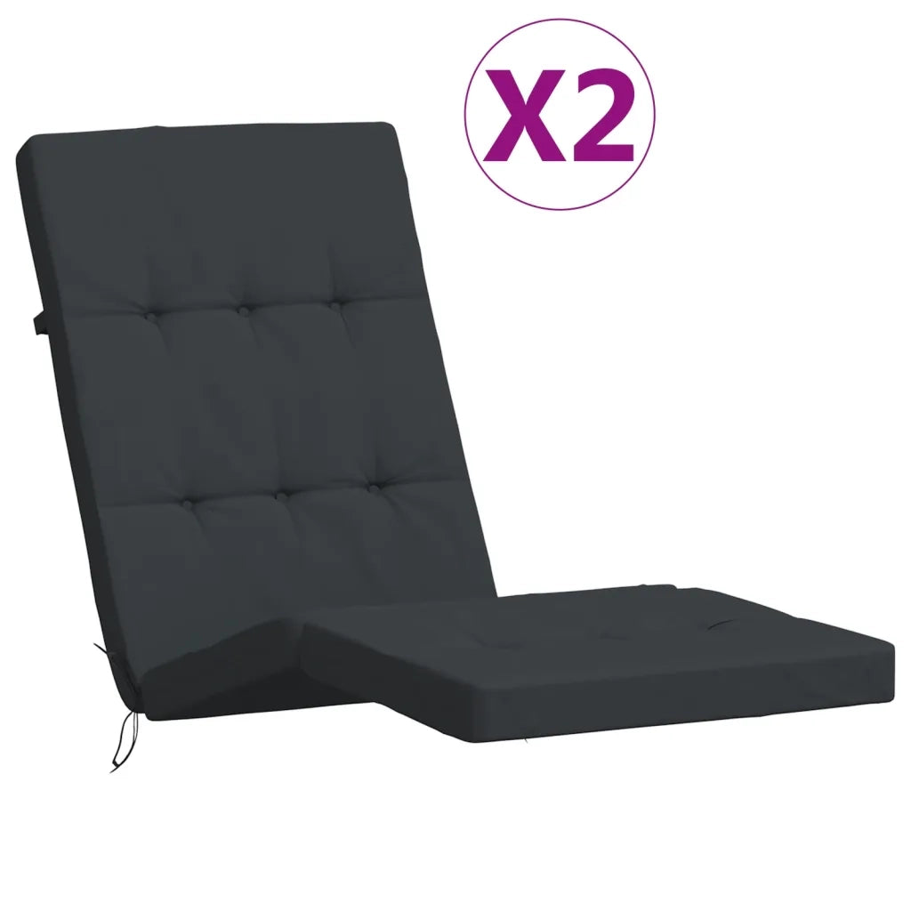 Cuscini per Sedia a Sdraio 2 pz Nero in Tessuto Oxfordcod mxl 118275