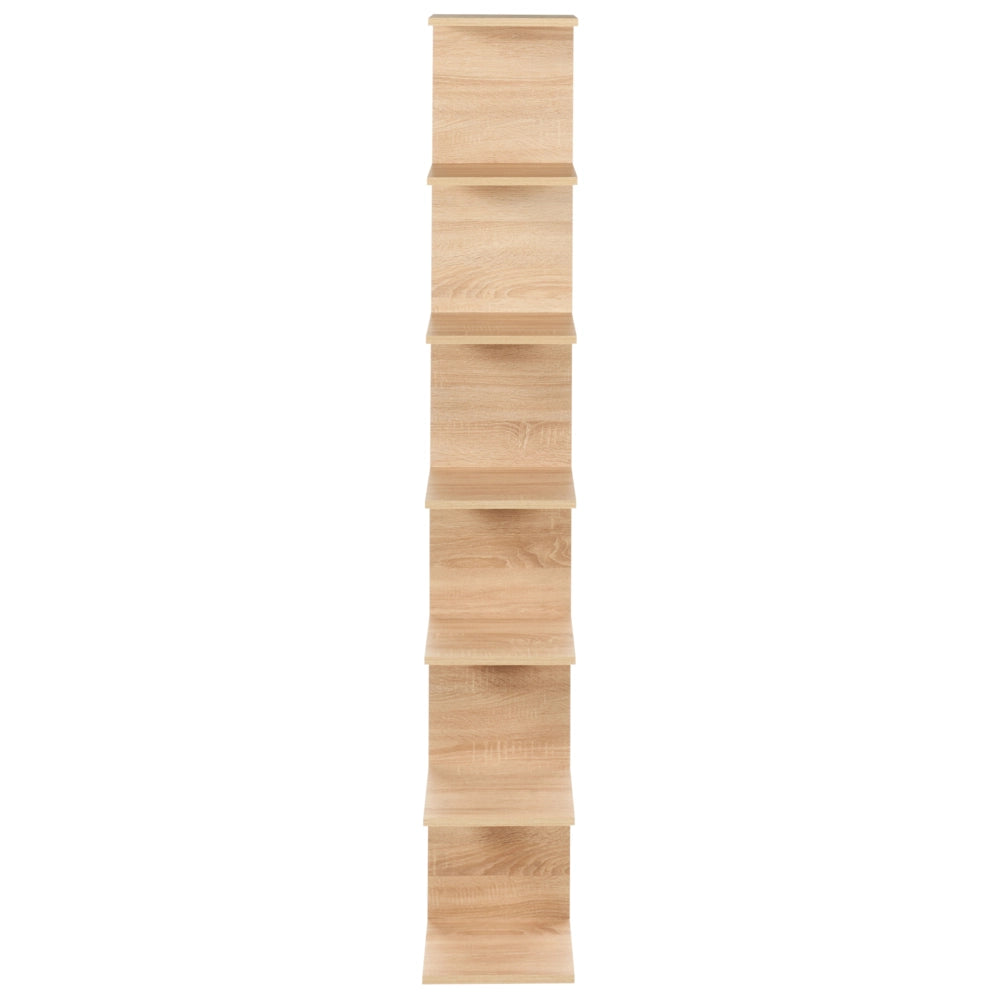 Libreria da parete a pannelli di particelle con 6 livelli legno chiaro stile moderno