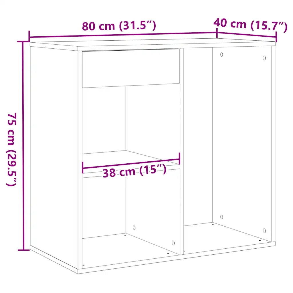 Armadietto per Cosmetici Legno Antico 80x40x75 cm in Truciolato CFW7156921