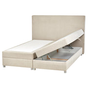 Letto Tessuto Nero 160 x 200 cm Imbottito Struttura Con Testiera Trapuntata E Materasso