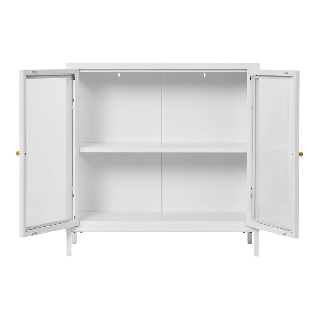 Vetrinetta Dalby, Bianco, Metallo, 35x80x80 cm