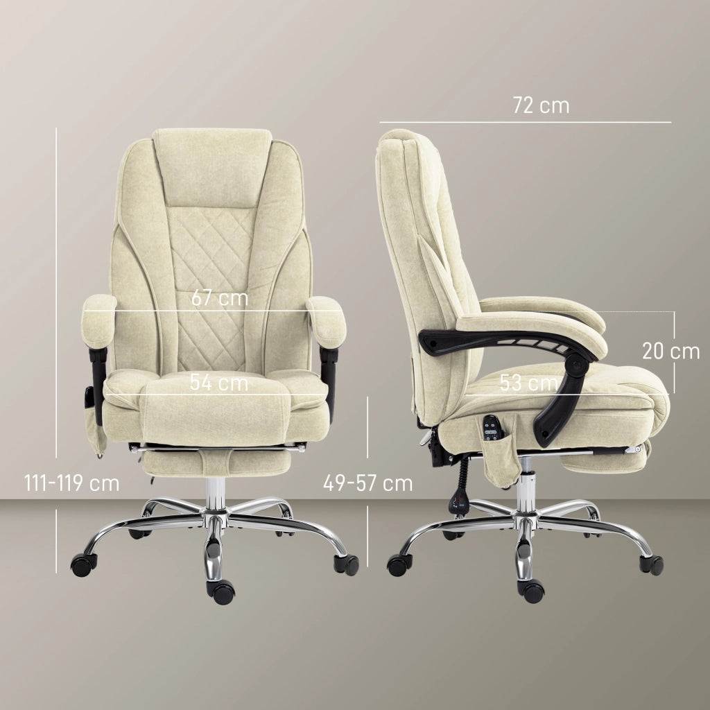Poltrona massaggiante elettrica per ufficio con schienale reclinabile e poggiapiedi ¨C zephmum ¨C Beige