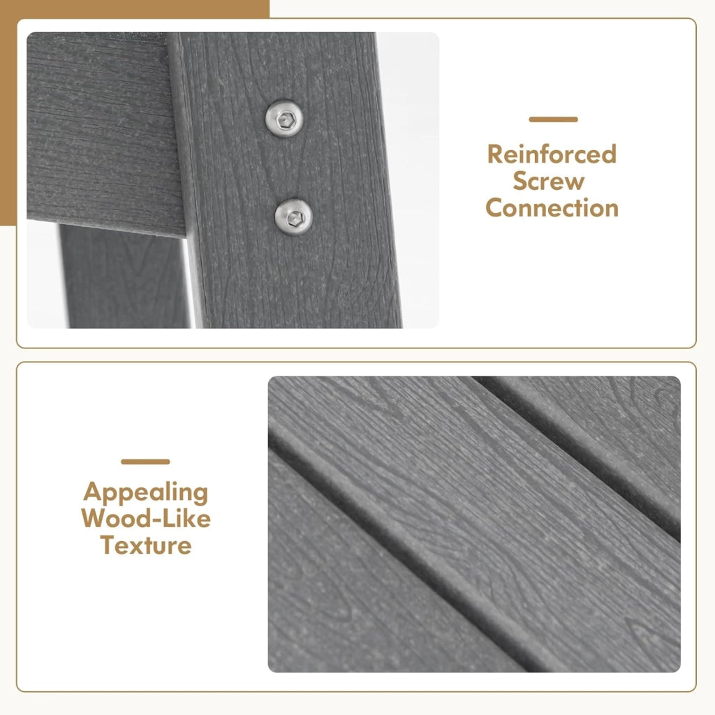 Adirondack - Sedia alta con poggiapiedi, da giardino, da balcone, resistente alle intemperie, in HDPE, con braccioli e seduta e schienale laminati, per esterni, 70 x 85 x 119 cm