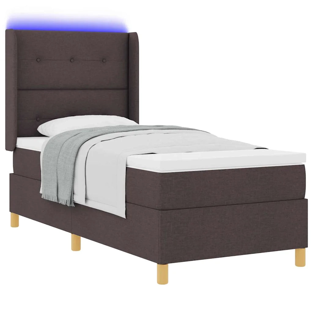 Letto a molle con materasso Marrone 100 x 200 cm Tessuto 3343682
