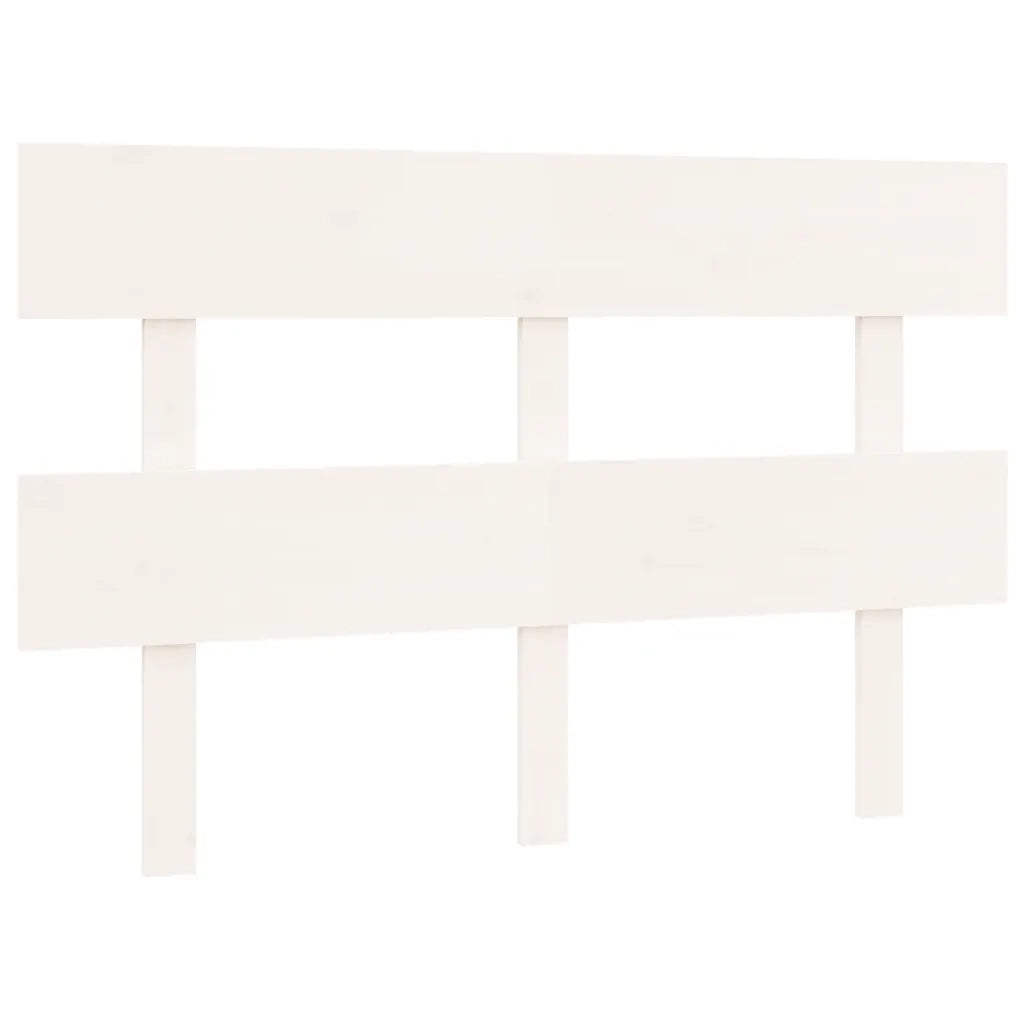 Testiera | Testata per Letto Bianca 124x3x81 cm in Legno Massello di Pino