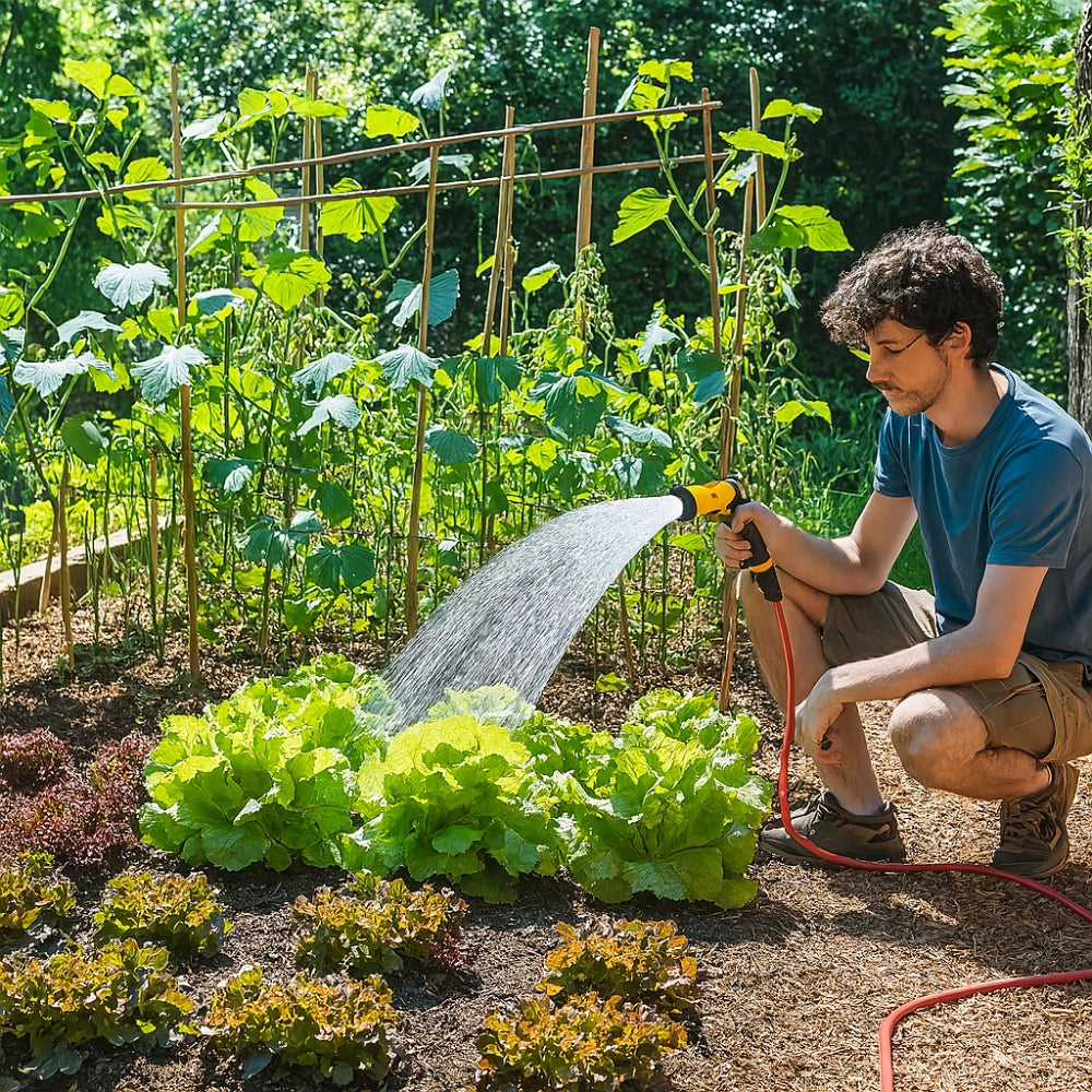 Pistola irrigazione giardino 9 getti pratica robusta adattatore 3/4
