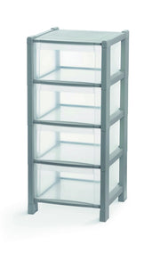Cassettiera Tower Q4 Grigio - Cuki