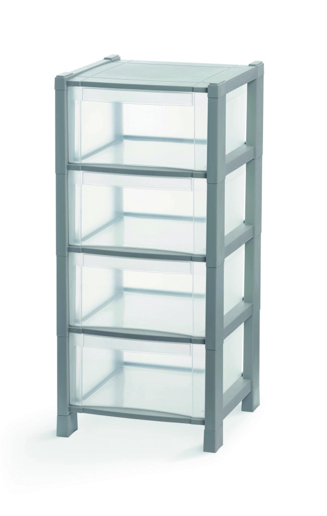 Cassettiera Tower Q4 Grigio - Cuki