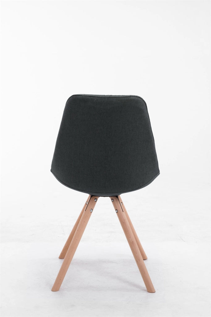 Sedia Toulouse in stoffa gambe tonde grigio scuro,natura