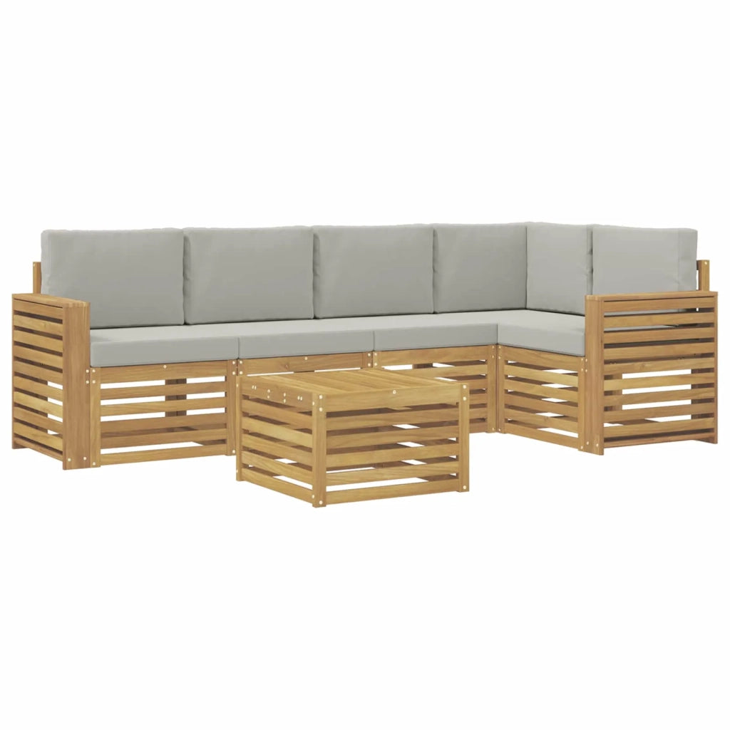 Set di divani da esterno 6 pcs Bianco e Grigio Chiaro 3391881