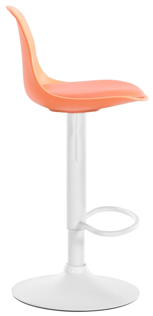 Sgabello di design KIEL in polipropilene e similpelle bianco,arancione